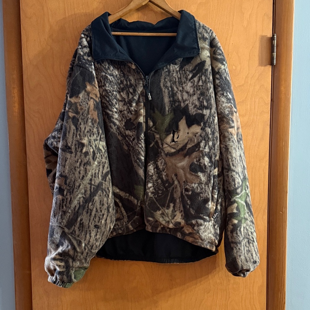 Earthy Camouflage Fleece/Black Reversible Jacket
